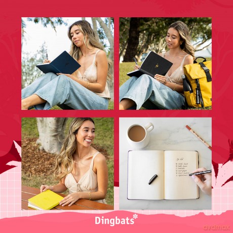 Dingbats - Wildlife Dotted Journal A5 - Vegan Leather Hardcover, Ideal for Work, Travel - Pocket, Elastic Closure, Bookmark - Dingbats* Notebooks [KSIĄŻKA]