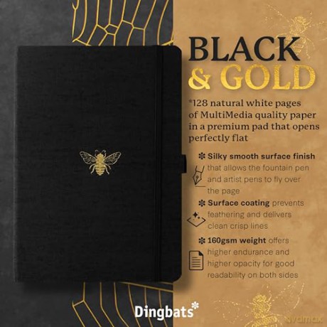 Dingbats* - Pro B5 Lined Large Notebook - PU Leather Hardcover Journal for Work, Travel, Writing - Pocket, Elastic Closure, Pen Holder, Bookmark - Dingbats* Notebooks [KSIĄŻKA]