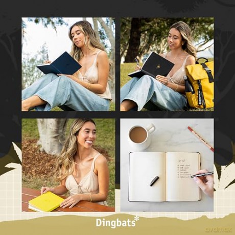 Dingbats* - Pro B5 Lined Large Notebook - PU Leather Hardcover Journal for Work, Travel, Writing - Pocket, Elastic Closure, Pen Holder, Bookmark - Dingbats* Notebooks [KSIĄŻKA]