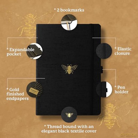 Dingbats* - Pro B5 Lined Large Notebook - PU Leather Hardcover Journal for Work, Travel, Writing - Pocket, Elastic Closure, Pen Holder, Bookmark - Dingbats* Notebooks [KSIĄŻKA]