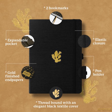 Dingbats* - Pro B5 Lined Large Notebook - PU Leather Hardcover Journal for Work, Travel, Writing - Pocket, Elastic Closure, Pen Holder, Bookmark - Dingbats* Notebooks [KSIĄŻKA]