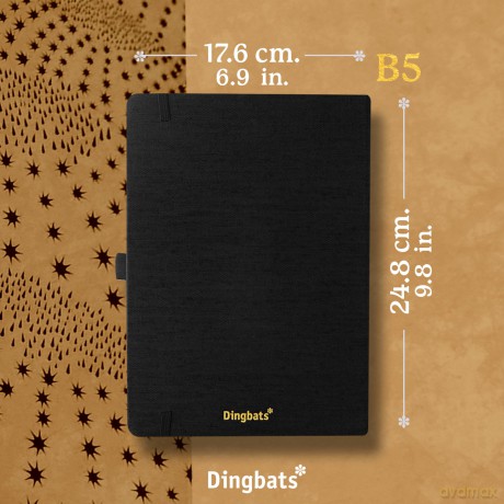 Dingbats* - Pro B5 Lined Large Notebook - PU Leather Hardcover Journal for Work, Travel, Writing - Pocket, Elastic Closure, Pen Holder, Bookmark - Dingbats* Notebooks [KSIĄŻKA]
