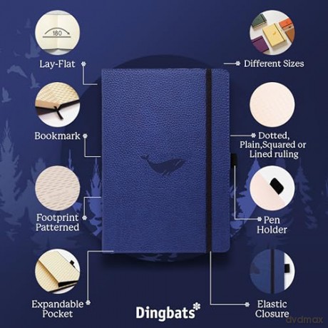 Dingbats* - Wildlife Dotted Extra Large A4 Notebook - PU Leather Hardcover Journal for Work, Writing - Pocket, Elastic Closure, Pen Holder, Bookmark - Dingbats* Notebooks [KALENDARZ]