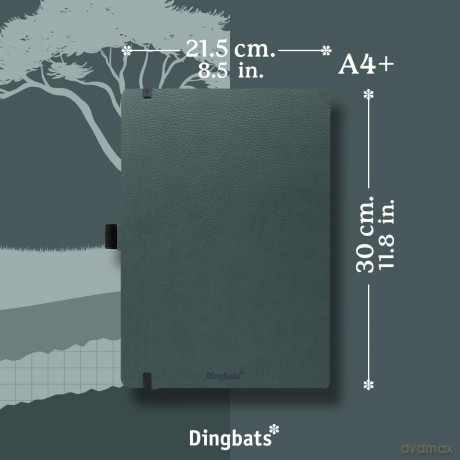 Dingbats* - Wildlife Squared Extra Large A4 Notebook - PU Leather Hardcover Journal for Work, Writing - Pocket, Elastic Closure, Pen Holder, Bookmark - Dingbats* Notebooks [KSIĄŻKA]