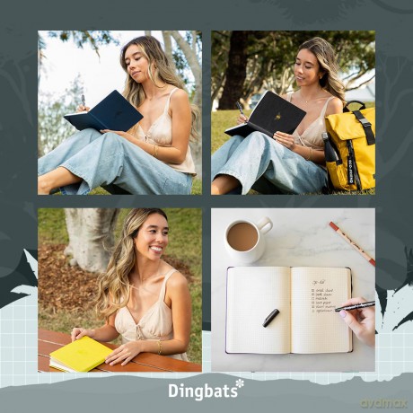 Dingbats* - Wildlife Squared Extra Large A4 Notebook - PU Leather Hardcover Journal for Work, Writing - Pocket, Elastic Closure, Pen Holder, Bookmark - Dingbats* Notebooks [KSIĄŻKA]
