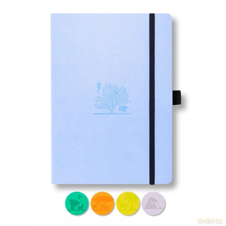 Dingbats* Earth Dotted Journal A5 - Vegan Leather, Hardcover, Ideal for Work, Travel - Pocket, Elastic Closure, Bookmark - Dingbats [KSIĄŻKA]