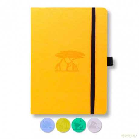 Dingbats* Earth Dotted Journal A5 - Vegan Leather, Hardcover, Ideal for Work, Travel - Pocket, Elastic Closure, Bookmark - Dingbats* Notebooks [KSIĄŻKA]