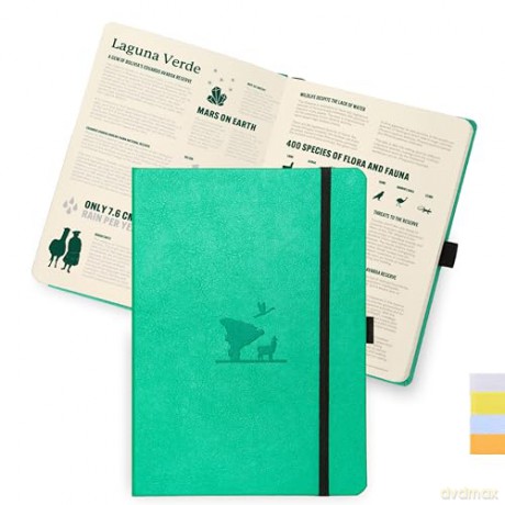 Dingbats* Earth Dotted Journal A5 - Vegan Leather, Hardcover, Ideal for Work, Travel - Pocket, Elastic Closure, Bookmark - Dingbats* Notebooks [KSIĄŻKA]