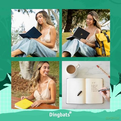 Dingbats* Earth Dotted Journal A5 - Vegan Leather, Hardcover, Ideal for Work, Travel - Pocket, Elastic Closure, Bookmark - Dingbats* Notebooks [KSIĄŻKA]