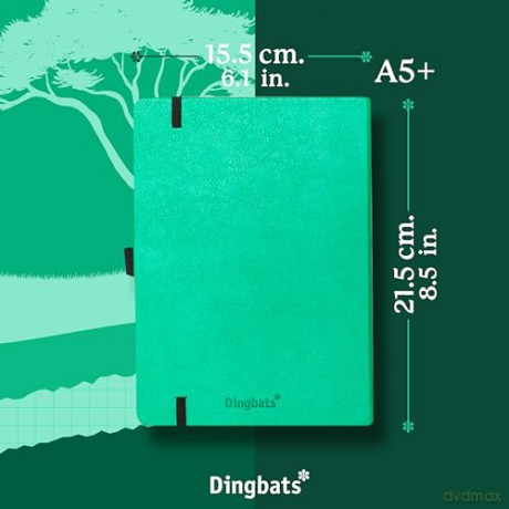 Dingbats* Earth Dotted Journal A5 - Vegan Leather, Hardcover, Ideal for Work, Travel - Pocket, Elastic Closure, Bookmark - Dingbats* Notebooks [KSIĄŻKA]