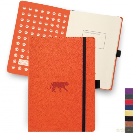 Dingbats* Wildlife Dotted Journal A5 - Vegan Leather Hardcover, Ideal for Work, Travel - Pocket, Elastic Closure, Bookmark - Dingbats* Notebooks [KSIĄŻKA]