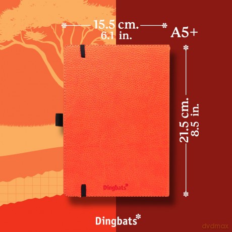 Dingbats* Wildlife Dotted Journal A5 - Vegan Leather Hardcover, Ideal for Work, Travel - Pocket, Elastic Closure, Bookmark - Dingbats* Notebooks [KSIĄŻKA]