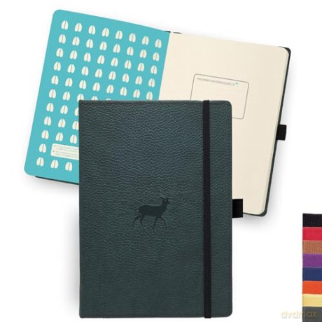 Dingbats* Wildlife Dotted Journal A5 - Vegan Leather Hardcover, Ideal for Work, Travel - Pocket, Elastic Closure, Bookmark - Dingbats* Notebooks [KSIĄŻKA]