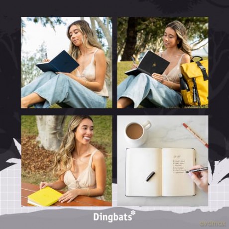 Dingbats* Wildlife Dotted Journal A5 - Vegan Leather Hardcover, Ideal for Work, Travel - Pocket, Elastic Closure, Bookmark - Dingbats* Notebooks [KSIĄŻKA]