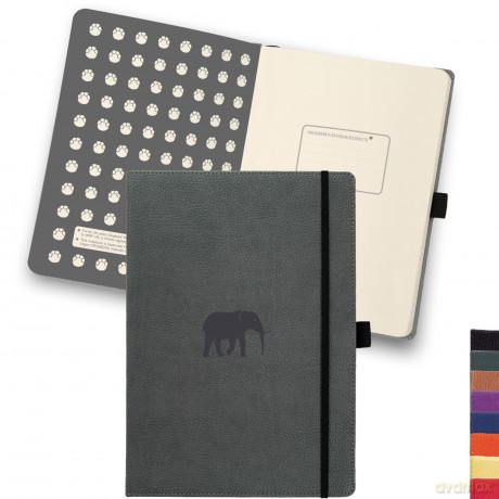 Dingbats* Wildlife Dotted Journal A5 - Vegan Leather Hardcover, Ideal for Work, Travel - Pocket, Elastic Closure, Bookmark - Dingbats* Notebooks [KSIĄŻKA]