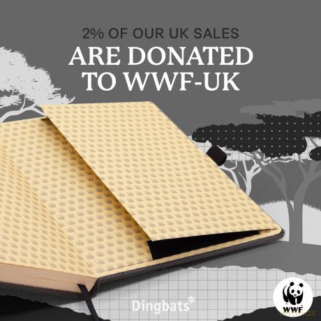 Dingbats* Wildlife Dotted Journal A5 - Vegan Leather Hardcover, Ideal for Work, Travel - Pocket, Elastic Closure, Bookmark - Dingbats* Notebooks [KSIĄŻKA]