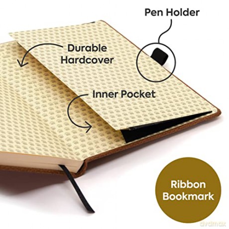 Dingbats* Wildlife Dotted Journal A5 - Vegan Leather Hardcover, Ideal for Work, Travel - Pocket, Elastic Closure, Bookmark [KSIĄŻKA]