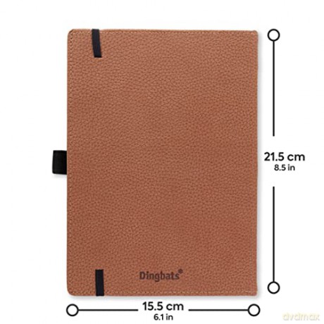 Dingbats* Wildlife Dotted Journal A5 - Vegan Leather Hardcover, Ideal for Work, Travel - Pocket, Elastic Closure, Bookmark [KSIĄŻKA]