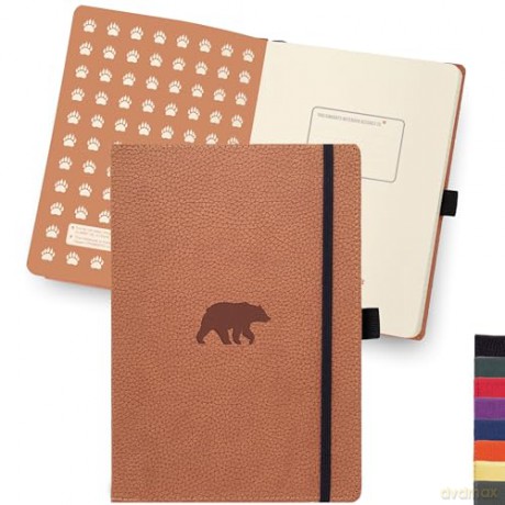 Dingbats* Wildlife Lined Journal A5 - Vegan Leather Hardcover, Ideal for Work, Travel - Pocket, Elastic Closure, Bookmark [KSIĄŻKA]