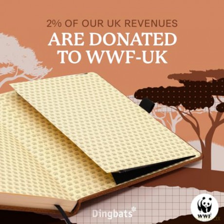 Dingbats* Wildlife Lined Journal A5 - Vegan Leather Hardcover, Ideal for Work, Travel - Pocket, Elastic Closure, Bookmark [KSIĄŻKA]