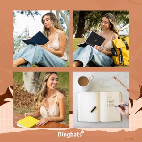 Dingbats* Wildlife Lined Journal A5 - Vegan Leather Hardcover, Ideal for Work, Travel - Pocket, Elastic Closure, Bookmark [KSIĄŻKA]