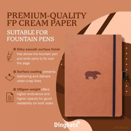Dingbats* Wildlife Lined Journal A5 - Vegan Leather Hardcover, Ideal for Work, Travel - Pocket, Elastic Closure, Bookmark [KSIĄŻKA]