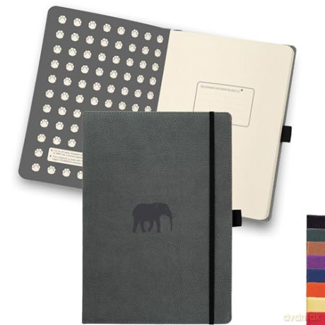 Dingbats* Wildlife Plain Journal A5 - Vegan Leather Hardcover, Ideal for Work, Travel - Pocket, Elastic Closure, Bookmark - Dingbats* Notebooks [KALENDARZ]