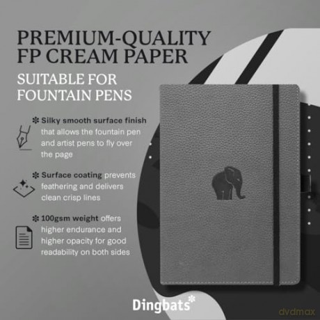 Dingbats* Wildlife Plain Journal A5 - Vegan Leather Hardcover, Ideal for Work, Travel - Pocket, Elastic Closure, Bookmark - Dingbats* Notebooks [KALENDARZ]