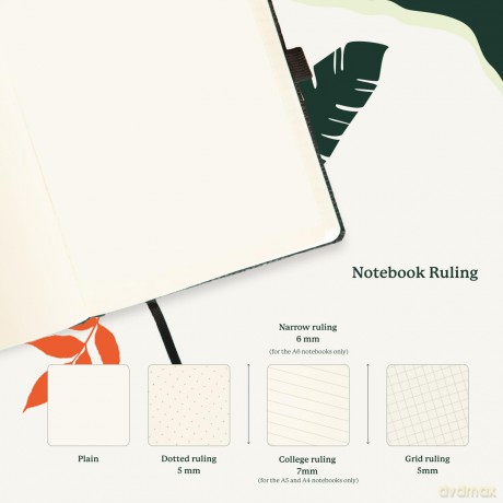 Dingbats* Wildlife Squared Journal A5 - Vegan Leather Hardcover, Ideal for Work, Travel - Pocket, Elastic Closure, Bookmark - Dingbats* Notebooks [KSIĄŻKA]