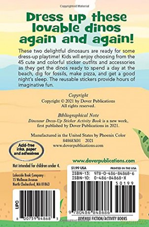 Dinosaur Dress-Up Sticker Activity Book (Little Activity Books) - Fran Newman-D'Amico [KSIĄŻKA]