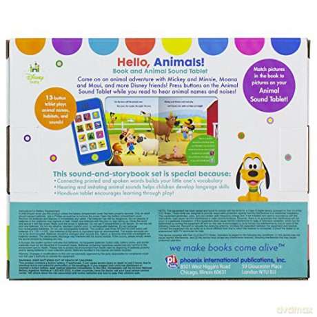 Disney Baby Mickey Mouse, Lion King, and More! - Hello Animals! Book and Animal Sound Tablet - Little My Own Phone - PI Kids: 1 - Emily Skwish [KSIĄŻKA]