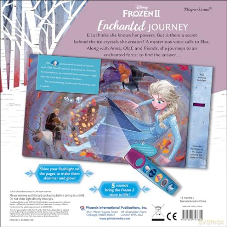 Disney Frozen 2 Elsa, Anna, Olaf and More! - Enchanted Journey - Sound Book and Interactive Sound Flashlight Toy Set - PI Kids (Play-A-Sound) [KSIĄŻKA]