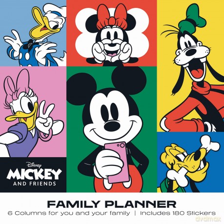 Disney Mickey and Friends Calendar 2024 - Month to a View Family Planner 30cm x 30cm with Sticker Sheet, Mickey and Minnie Mouse Gifts and Disney Gifts for Women and Men - Official Merchandise [KALENDARZ]