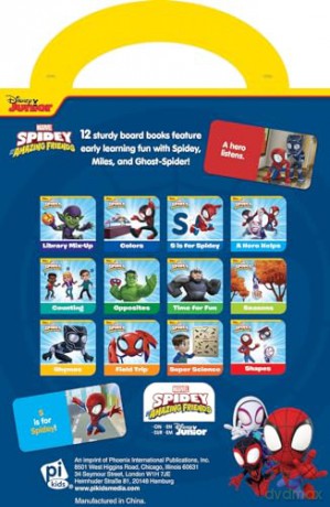 Disney Spidey and his Amazing Friends - My First Library 12 Board Book Set - First Words, Alphabet, Numbers, and More Baby Books - PI Kids [KSIĄŻKA]
