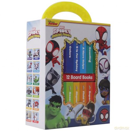 Disney Spidey and his Amazing Friends - My First Library 12 Board Book Set - First Words, Alphabet, Numbers, and More Baby Books - PI Kids [KSIĄŻKA]