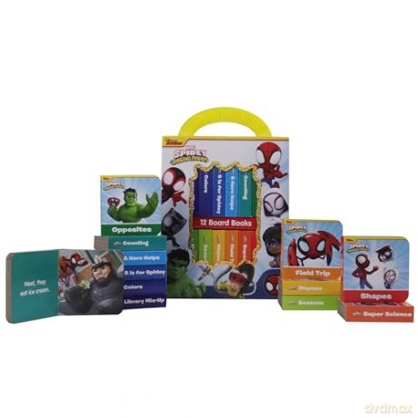 Disney Spidey and his Amazing Friends - My First Library 12 Board Book Set - First Words, Alphabet, Numbers, and More Baby Books - PI Kids [KSIĄŻKA]