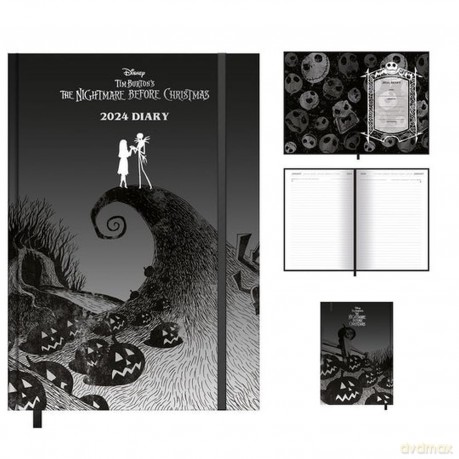 Disney The Nightmare Before Christmas 2024 Diary, A5 Diary with Hard Cover, Day to Page, Nightmare Before Christmas Gifts for Women and Men - Official Merchandise [KSIĄŻKA]
