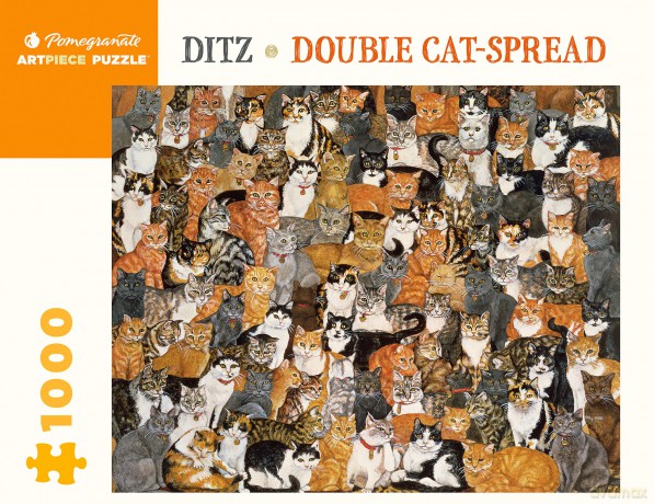 Ditz Double Cat-Spread 1000-Piece Jigsaw Puzzle - Ditz [KSIĄŻKA]