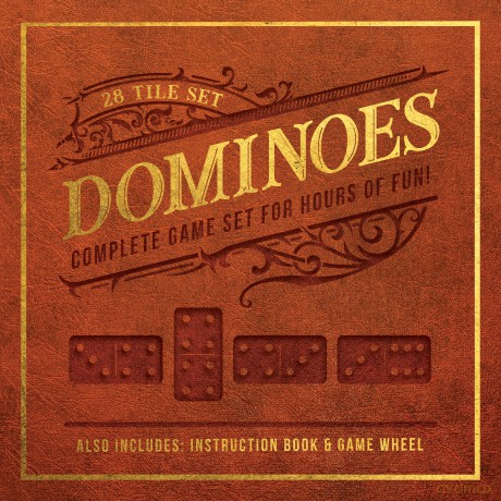 Dominoes: 28 Tile Set - Complete Game Set for Hours of Fun! Also Includes: Instruction Book, Game Wheel and Velvet Bag - Editors of Chartwell Books [KSIĄŻKA]