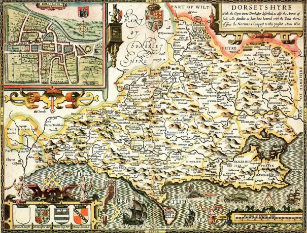 Dorset Historical Map 1000 Piece Jigsaw Puzzle (1610). Free print! [GRA]