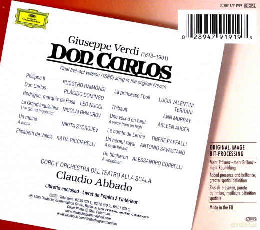 Placido Domingo: Verdi:Don Carlos (Originals) [3CD]