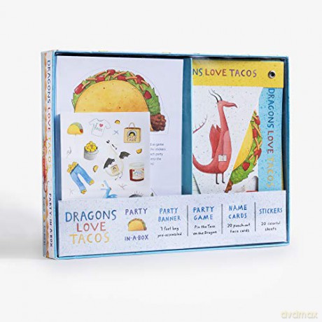 Dragons Love Tacos Party-in-a-Box: Includes Fold-Out Game, Banner, and 20 Sticker Sheets - Adam Rubin [KSIĄŻKA]