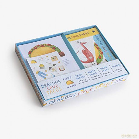 Dragons Love Tacos Party-in-a-Box: Includes Fold-Out Game, Banner, and 20 Sticker Sheets - Adam Rubin [KSIĄŻKA]