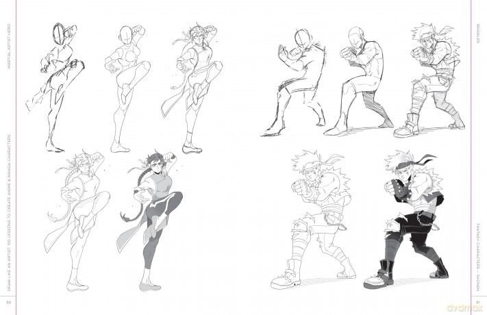 Draw Like an Artist: 100 Lessons to Create Anime and Manga Characters: Step-by-Step Line Drawing - A Sourcebook for Aspiring Artists and Character Designers - Access video tutorials via QR codes! (8) - Alex Brennan-Dent [KOMIKS]
