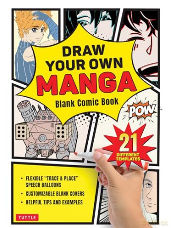 Draw Your Own Manga: Blank Comic Book (with 21 Different Templates) - Tuttle Studio [KSIĄŻKA]