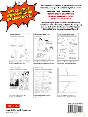 Draw Your Own Manga: Blank Comic Book (with 21 Different Templates) - Tuttle Studio [KSIĄŻKA]