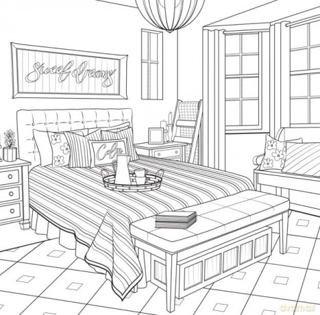 Dream Home: Modern Farmhouse: An Interior Design Coloring Book - Chellie Carroll [KSIĄŻKA]