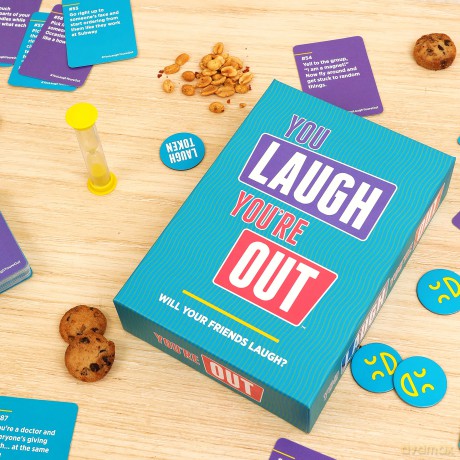 DSS Games You Laugh You're Out - A Family Party Game for People Who Can't Keep A Straight Face,Teal, Purple, Pink [KSIĄŻKA]