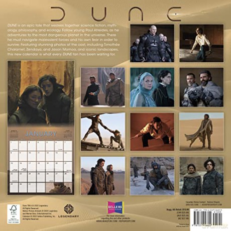 Dune September 2022-December 2023 Calendar (WALL 16 MONTH) - Legendary And Warner [KALENDARZ]