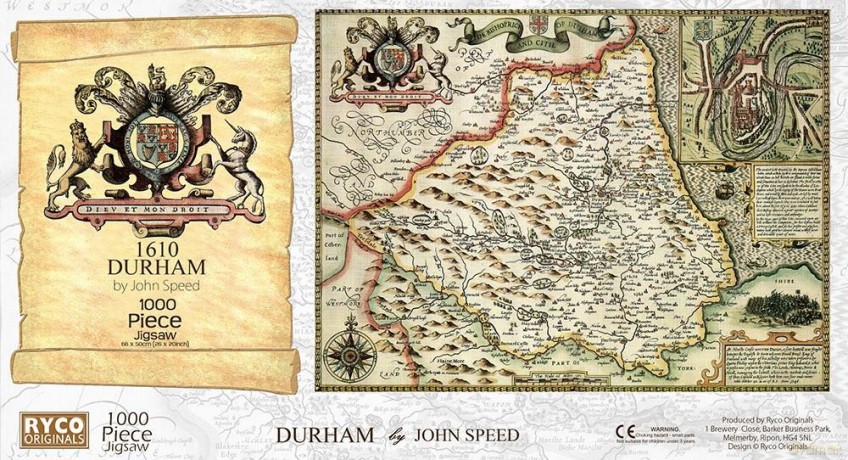 Durham Historical Map 1000 Piece Jigsaw Puzzle (1610) - John Speed [PUZZLE]